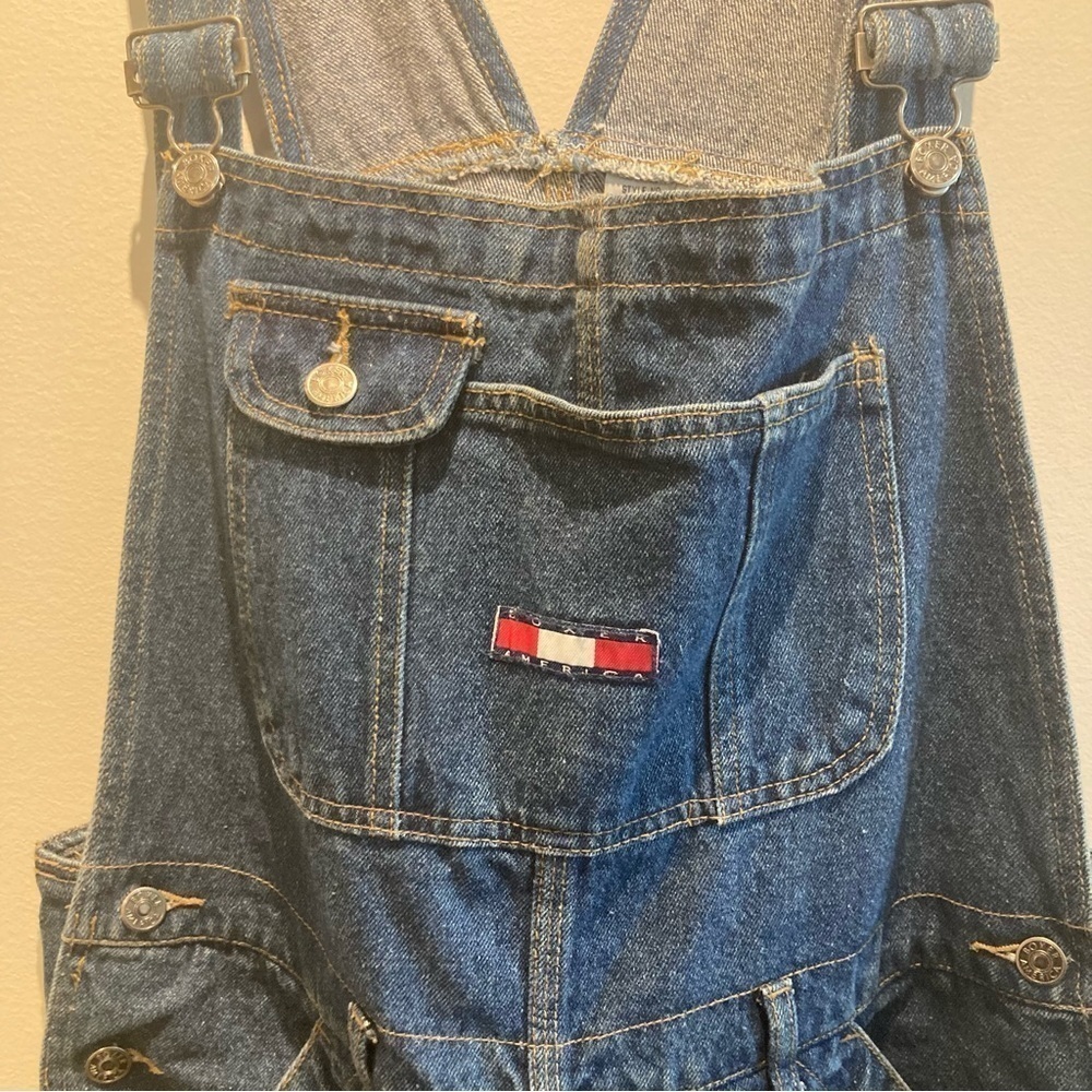 BOXER AMERICAN Sz L  Carpenter Style Mid Wash Overalls - Picture 8 of 13